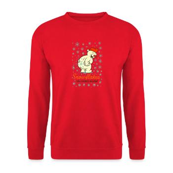Drôle Noël bonhomme de neige flocons de neige humour - Sweat-shirt Unisexe - rouge - Devant - Alina (178cm) & Michal (187cm)