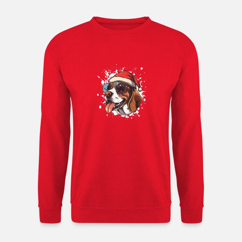 Beagle Hund Weihnachten Lustig - Unisex Pullover - Rot
