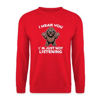Terre-Neuve disant drôle de Terre-Neuve cadeau - Sweat-shirt Unisexe - rouge - Devant - Alina (178cm) & Michal (187cm)