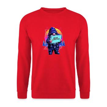 Joyeux Noël - Synthwave Gnome des années 80 - Sweat-shirt Unisexe - rouge - Devant - Alina (178cm) & Michal (187cm)