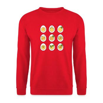 Russische Eier - Unisex Pullover - Rot - Vorne - Alina (178cm) & Michal (187cm)