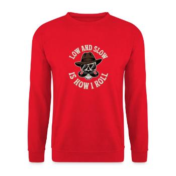 Low and Slow Street Style - Unisex Sweatshirt - red - Front - Alina (178cm) & Michal (187cm)