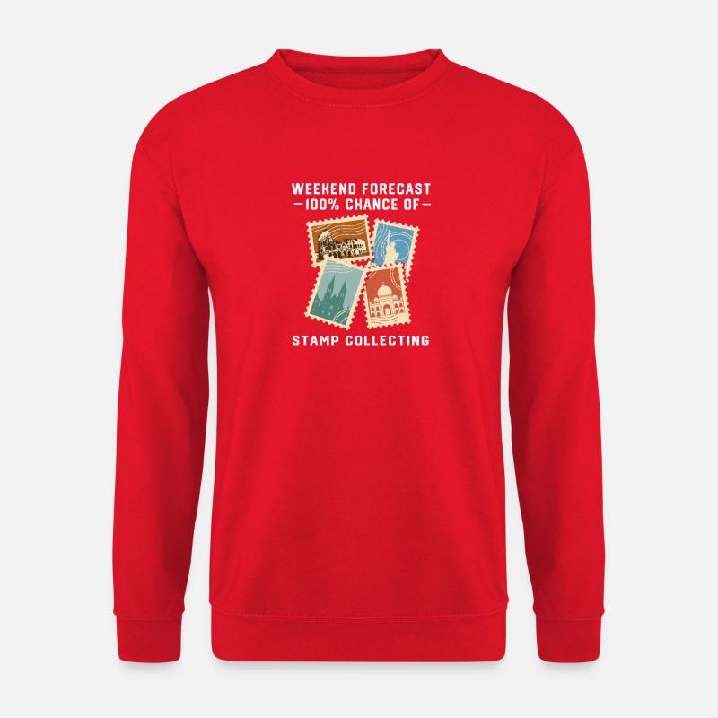 Stamps Philatelist Stamp Collection - Unisex Sweatshirt - red