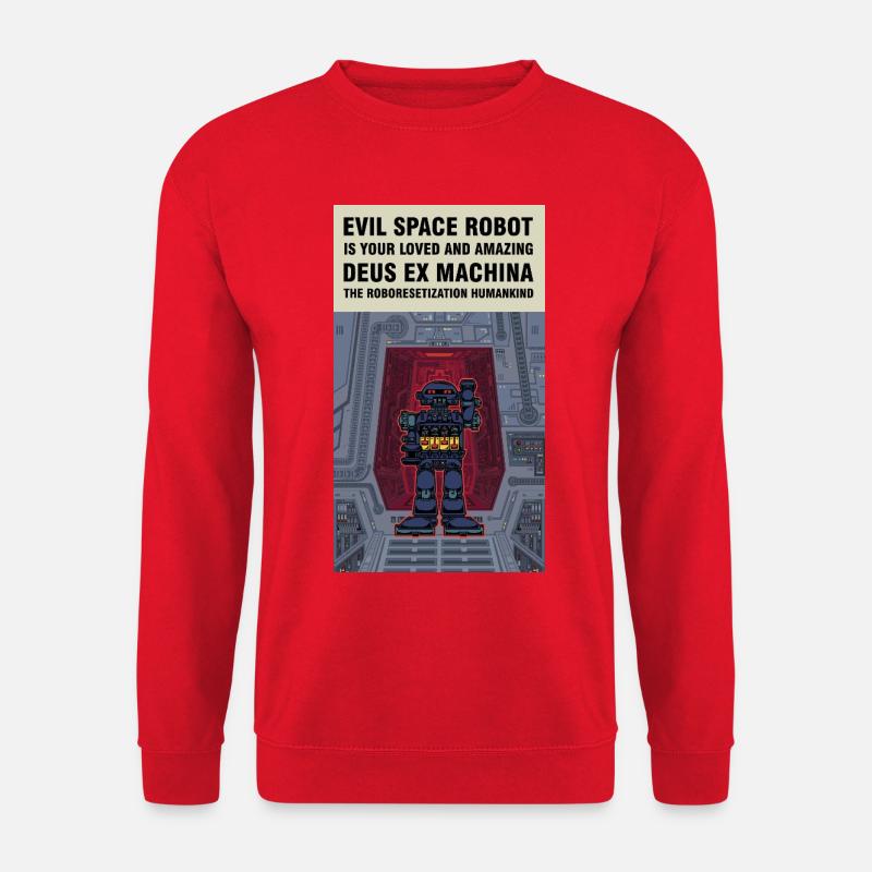 Der böse Weltraumroboter dringt in die Erde ein - Unisex Pullover - Rot