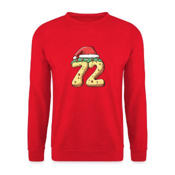 72 Number Cookie Christmas - Unisex Sweatshirt - red - Front - Alina (178cm) & Michal (187cm)
