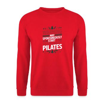 Noël Pilates drôle - Sweat-shirt Unisexe - rouge - Devant - Alina (178cm) & Michal (187cm)