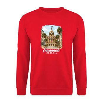 Savannah Georgia - Unisex Pullover - Rot - Vorne - Alina (178cm) & Michal (187cm)