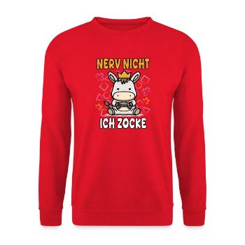 nerv nicht ich zocke gaming - Unisex Pullover - Rot - Vorne - Alina (178cm) & Michal (187cm)