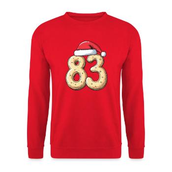 83 Numéro Biscuit Noël - Sweat-shirt Unisexe - rouge - Devant - Alina (178cm) & Michal (187cm)