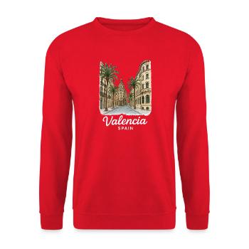 Valencia - Unisex Sweatshirt - red - Front - Alina (178cm) & Michal (187cm)