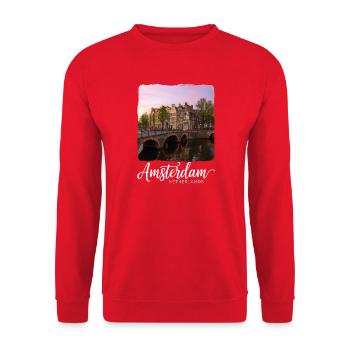 Amsterdam - Sweat-shirt Unisexe - rouge - Devant - Alina (178cm) & Michal (187cm)