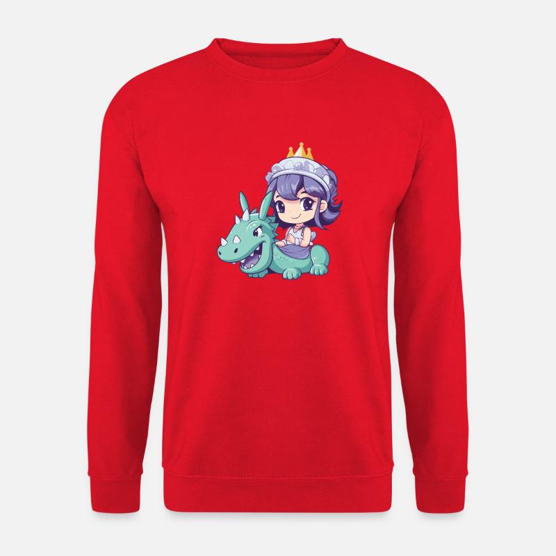Prinzessin Drache Comic - Unisex Pullover - Rot