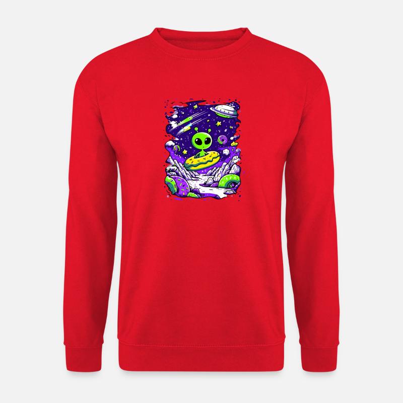 Beignet extraterrestre dans l’espace - Sweat-shirt Unisexe - rouge