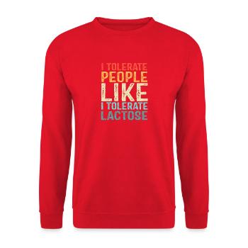 Flatulence, allergie au lait, intolérance au lactose - Sweat-shirt Unisexe - rouge - Devant - Alina (178cm) & Michal (187cm)