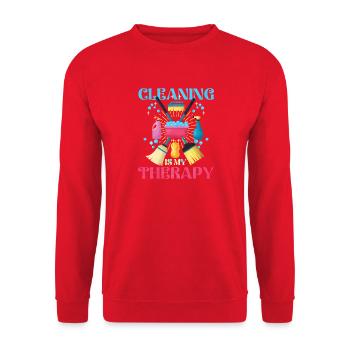 Putzen ist meine Therapie - Unisex Pullover - Rot - Vorne - Alina (178cm) & Michal (187cm)