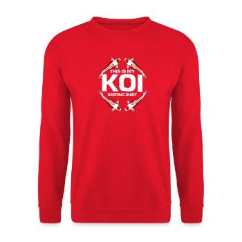 Voici ma déclaration de loisir pour élever des poissons d’étang avec des carpes koi - Sweat-shirt Unisexe - rouge - Devant - Alina (178cm) & Michal (187cm)