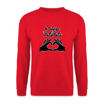 Bonus Mama  - Unisex Pullover - Rot - Vorne - Alina (178cm) & Michal (187cm)