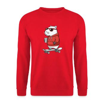 Capybara Lunettes de soleil Skateur rongeur Skateboard - Sweat-shirt Unisexe - rouge - Devant - Alina (178cm) & Michal (187cm)
