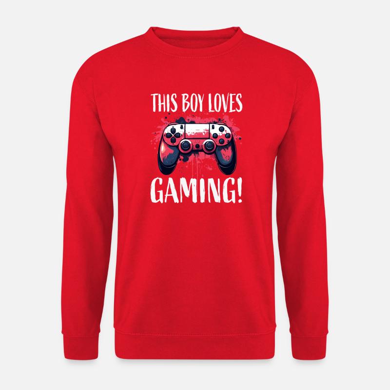 This Boy Loves Gaming Controller Art - Unisex Pullover - Rot