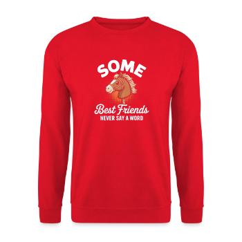 Hobby Horsing Steckenpferd - Unisex Pullover - Rot - Vorne - Alina (178cm) & Michal (187cm)