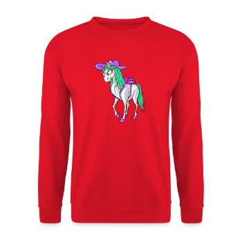 Zurück zur Schule 2026 Unicorn Style Design Tee Kids - Unisex Pullover - Rot - Vorne - Alina (178cm) & Michal (187cm)