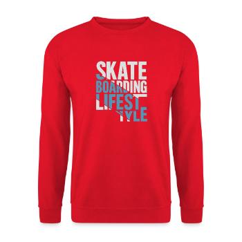 Skateboarding Lifestyle Retro Typo Design - Unisex Sweatshirt - red - Front - Alina (178cm) & Michal (187cm)