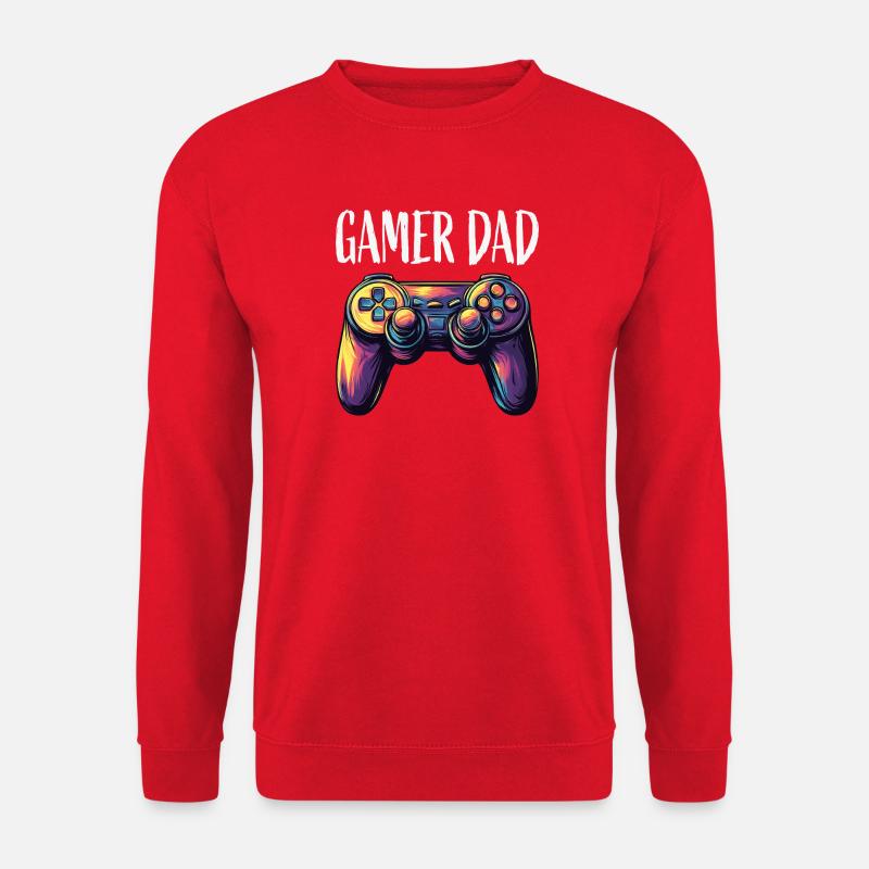 Gamer Dad Controller Neon - Unisex Sweatshirt - red