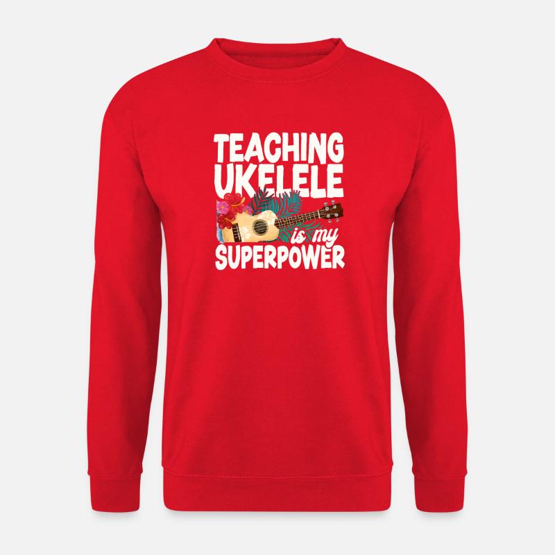 Hawaiian Ukulele Uke Teaching - Unisex Sweatshirt - red