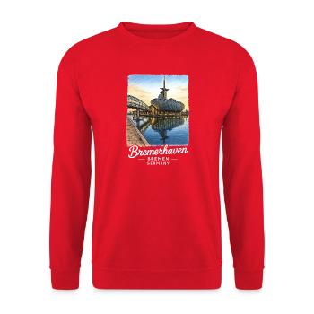 Bremerhaven - Sweat-shirt Unisexe - rouge - Devant - Alina (178cm) & Michal (187cm)
