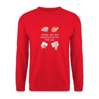 AAC Communication Sign Language SLP - Unisex Sweatshirt - red - Front - Alina (178cm) & Michal (187cm)