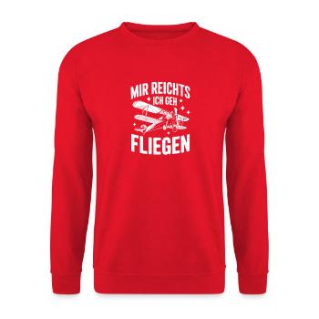  Mir Reichts Ich Geh Fliegen Doppeldecker Pilot - Unisex Pullover - Rot - Vorne - Alina (178cm) & Michal (187cm)