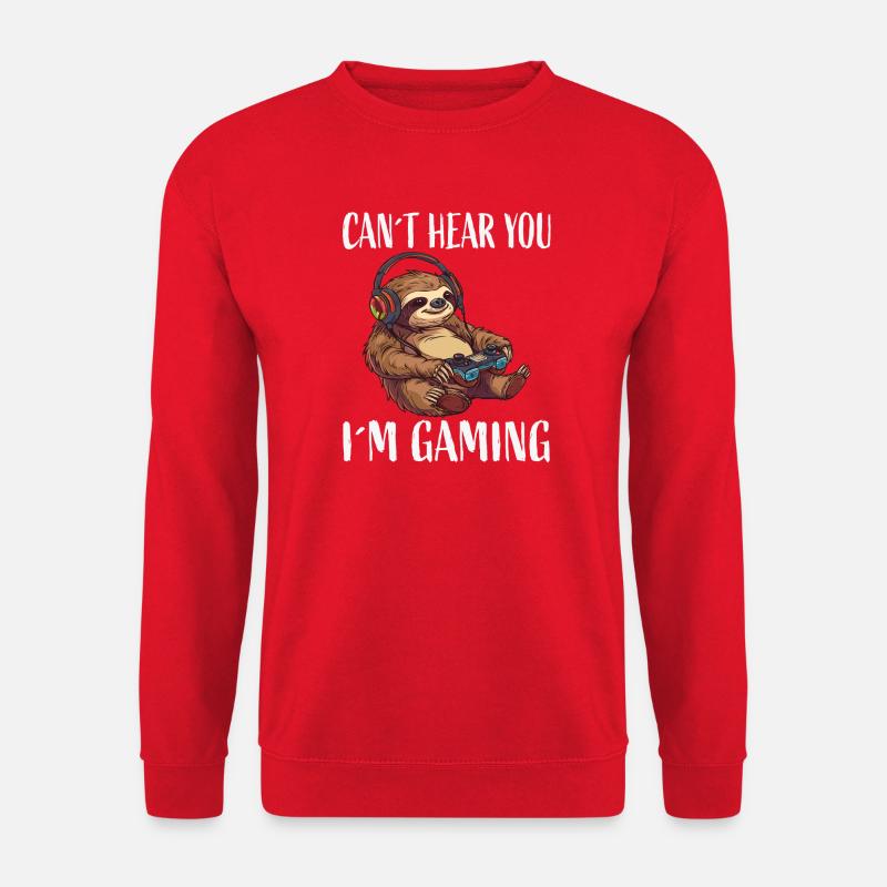Gamer Faultier mit Headset - Unisex Pullover - Rot
