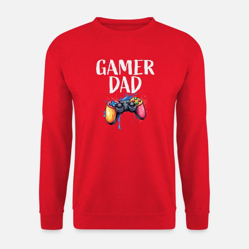 Gamer Dad Controller Splash - Unisex Sweatshirt - red