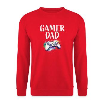 Gamer Dad - Unisex Pullover - Rot - Vorne - Alina (178cm) & Michal (187cm)