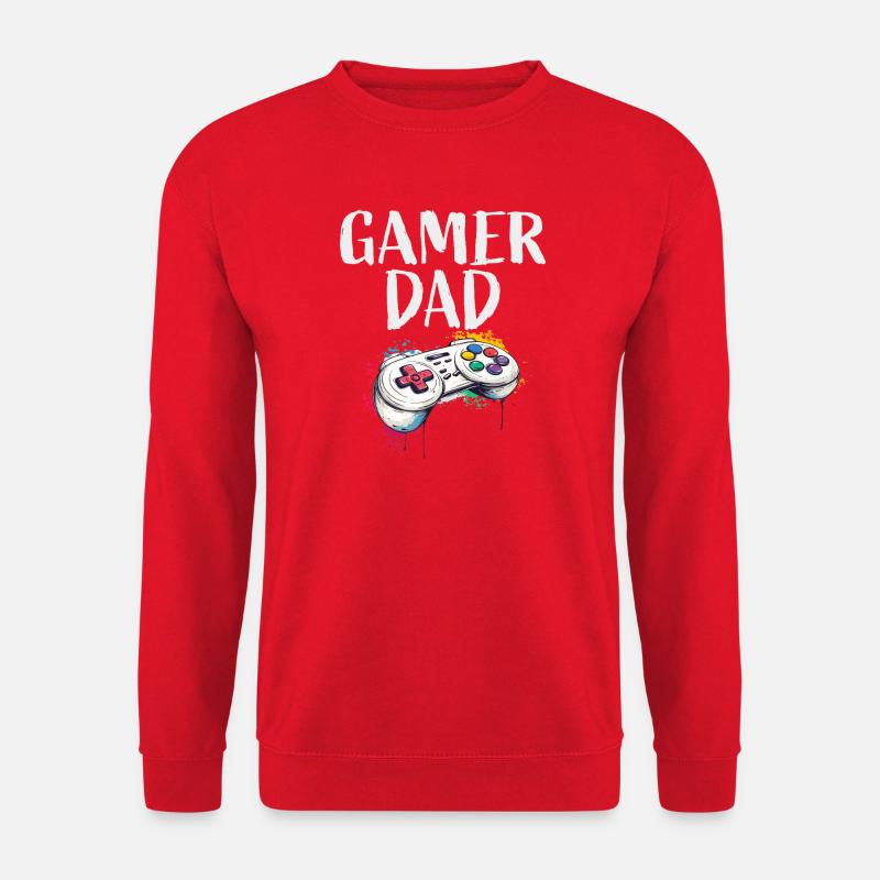 Gamer Dad Controller Kunst - Unisex Pullover - Rot
