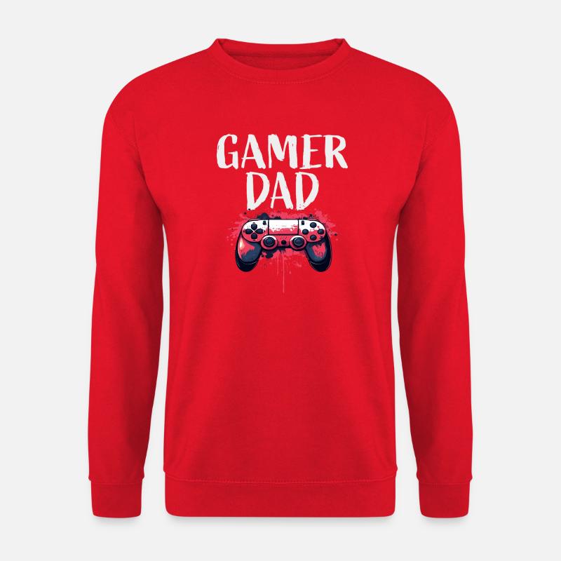 Gamer Dad Controller Kunst - Unisex Pullover - Rot