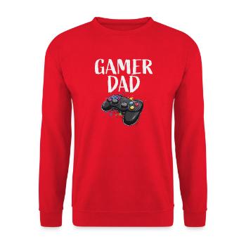 Gamer Dad - Unisex Pullover - Rot - Vorne - Alina (178cm) & Michal (187cm)