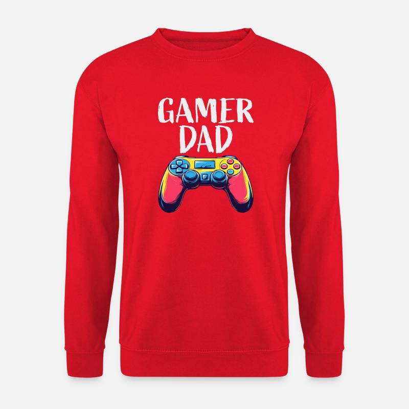 Gamer Dad Controller Grafik - Unisex Pullover - Rot