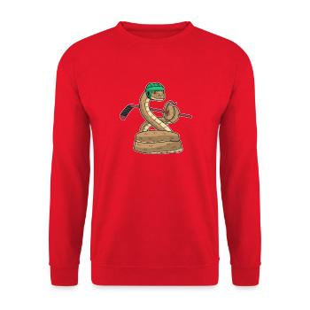 Schlange Eishockey Eishockeyschläger Sport - Unisex Sweatshirt - red - Front - Alina (178cm) & Michal (187cm)