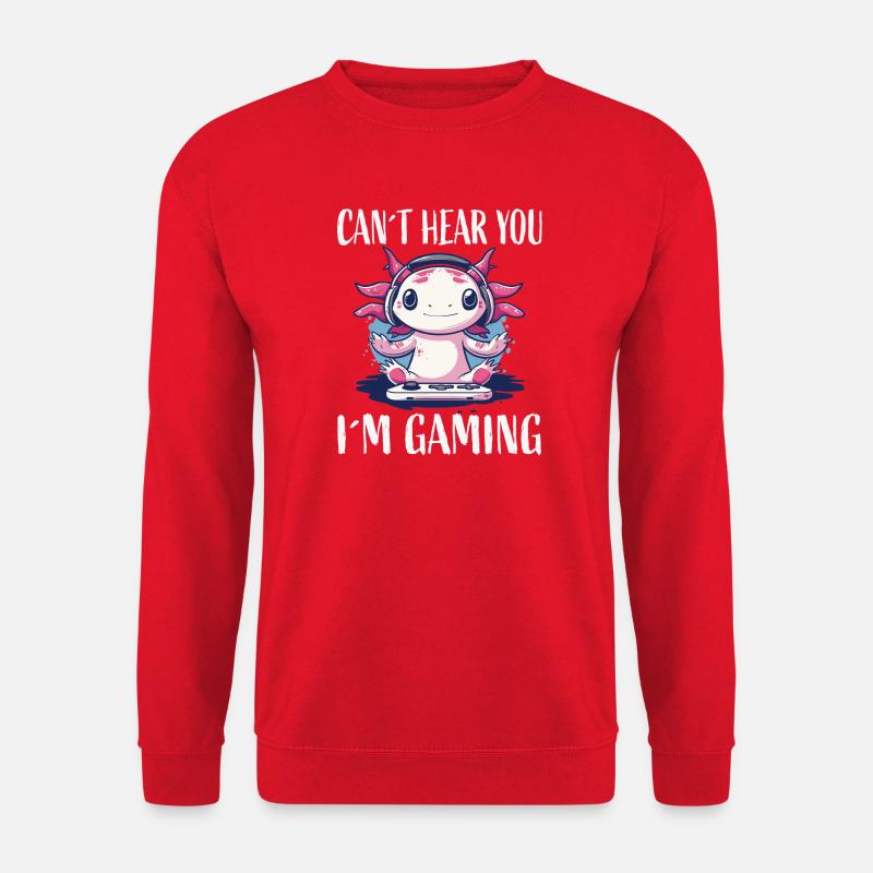 Gaming Axolotl with Headset - Unisex Sweatshirt - red