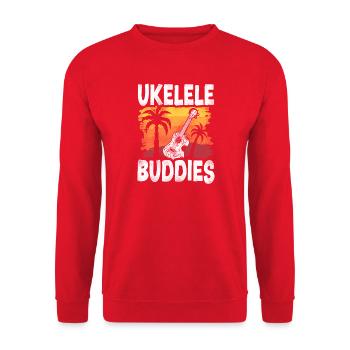 Hawaiian Ukulele Uke Besties - Unisex Sweatshirt - red - Front - Alina (178cm) & Michal (187cm)