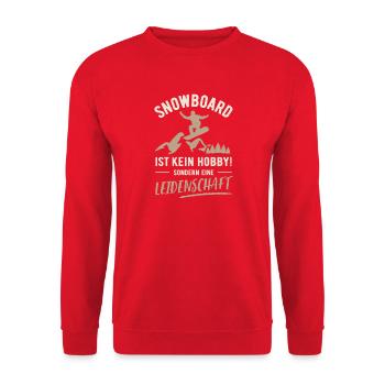 Snowboard | Kein Hobby sondern Leidenschaft - Unisex Pullover - Rot - Vorne - Alina (178cm) & Michal (187cm)