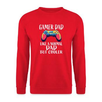 Gamer Dad Like A Normal Dad But Cooler - Unisex Pullover - Rot - Vorne - Alina (178cm) & Michal (187cm)