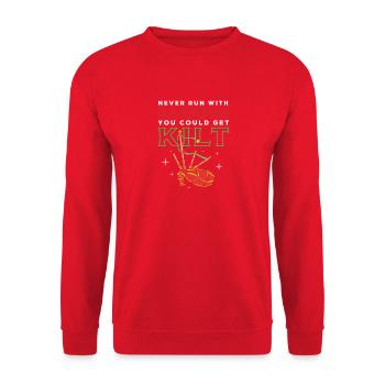 Schottenrock Schottland Ecosse Kilt - Sweat-shirt Unisexe - rouge - Devant - Alina (178cm) & Michal (187cm)