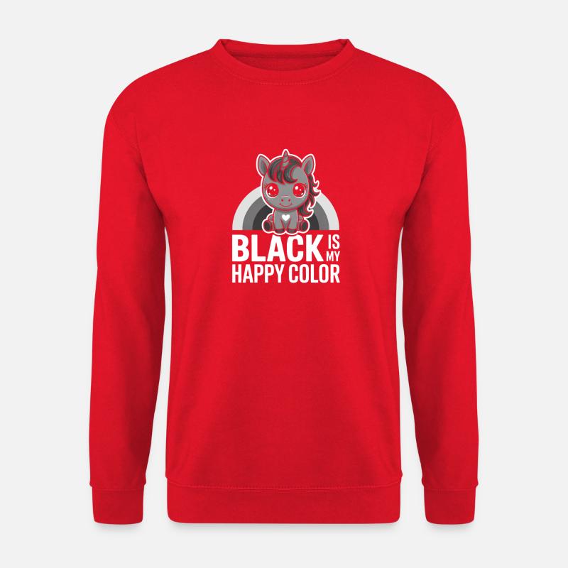 Graues Einhorn mit Regenbogenbogen - Unisex Pullover - Rot