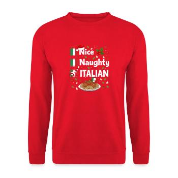 Nice Naughty Italian Xmas Pasta - Unisex Sweatshirt - red - Front - Alina (178cm) & Michal (187cm)