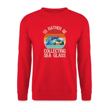 I'd Rather Be Collecting Sea Glass Beach Glass - Unisex Pullover - Rot - Vorne - Alina (178cm) & Michal (187cm)