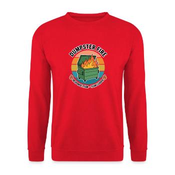 Dumpster Fire Response Team Teamleiter Ironie  - Unisex Pullover - Rot - Vorne - Alina (178cm) & Michal (187cm)