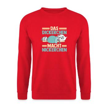 Shlafshirt Raccoon Le Gros fait une sieste - Sweat-shirt Unisexe - rouge - Devant - Alina (178cm) & Michal (187cm)