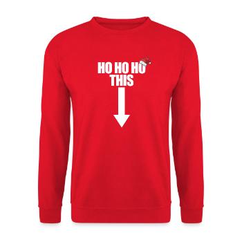 Ho Ho Ho this raunchy Christmas Ho Ho Ho d - Unisex Sweatshirt - red - Front - Alina (178cm) & Michal (187cm)